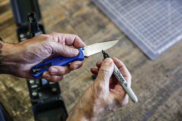 Marking your knife to find the angle